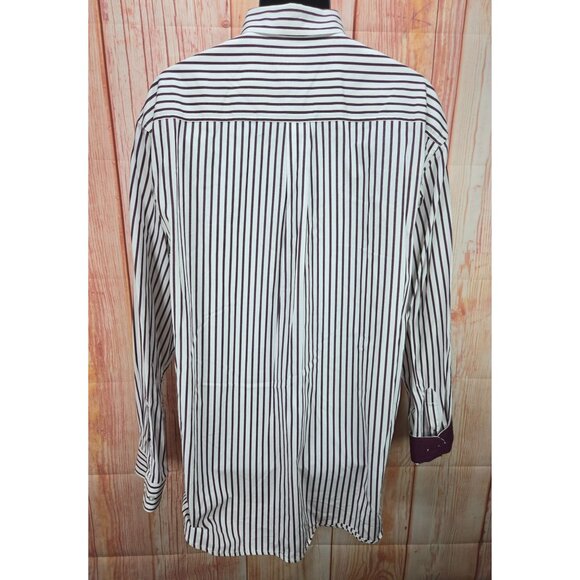 Cinch Mens Striped Button-Down Shirt Large Polyester/Cotton - Picture 2 of 7